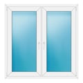 Zweiflügeliges Fenster 132x134 cm Weiß