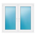 Zweiflügeliges Fenster 124x114 cm Weiß