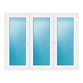 Dreiflügeliges Fenster 180x140 cm Weiß