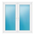 Zweiflügeliges Fenster 132x138 cm Weiß
