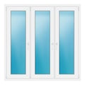 Dreiflügeliges Fenster 150x150 cm Weiß