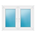 Zweiflügeliges Fenster 112x88 cm Weiß