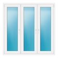 Dreiflügeliges Fenster 160x160 cm Weiß