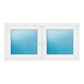 Zweiflügeliges Fenster 144x72 cm Weiß