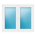 Zweiflügeliges Fenster 134x115 cm Weiß