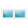 Zweiflügeliges Fenster 184x74 cm Weiß