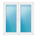 Zweiflügeliges Fenster 136x146 cm Weiß