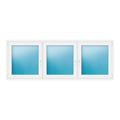 Dreiflügeliges Fenster 240x90 cm Weiß