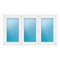 Dreiflügeliges Fenster 184x106 cm Weiß