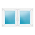 Zweiflügeliges Fenster 134x82 cm Weiß