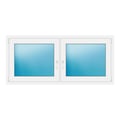 Zweiflügeliges Fenster 165x75 cm Weiß