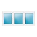Dreiflügeliges Fenster 230x100 cm Weiß