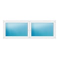 Zweiflügeliges Fenster 254x90 cm Weiß