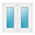 Zweiflügeliges Fenster 80x78 cm Weiß