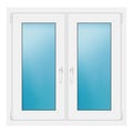 Zweiflügeliges Fenster 100x98,5 cm Weiß