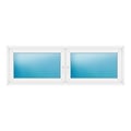 Zweiflügeliges Fenster 210x70 cm Weiß