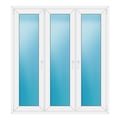Dreiflügeliges Fenster 156x172 cm Weiß