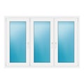 Dreiflügeliges Fenster 174x120 cm Weiß
