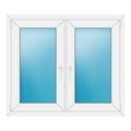 Zweiflügeliges Fenster 114x98 cm Weiß
