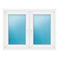Zweiflügeliges Fenster 122x94 cm Weiß