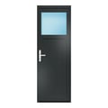 Nebeneingangstür 70x200 cm Anthrazitgrau genarbt 1/3 Glas