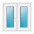 Zweiflügeliges Fenster 80x80 cm Weiß