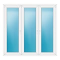 Dreiflügeliges Fenster 180x174 cm Weiß