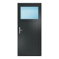 Nebeneingangstür 90x200 cm Anthrazit genarbt 1/3 Glas