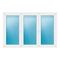 Dreiflügeliges Fenster 216x142 cm Weiß