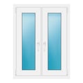 Zweiflügeliges Fenster 82x108 cm Weiß