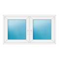 Zweiflügeliges Fenster 140x78 cm Weiß