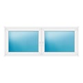 Zweiflügeliges Fenster 216x86 cm Weiß