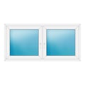 Zweiflügeliges Fenster 176x86 cm Weiß