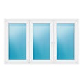 Dreiflügeliges Fenster 208x128 cm Weiß