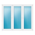 Dreiflügeliges Fenster 204x172 cm Weiß