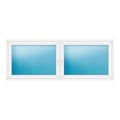 Zweiflügeliges Fenster 242x92 cm Weiß