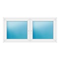 Zweiflügeliges Fenster 184x86 cm Weiß