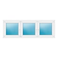 Dreiflügeliges Fenster 212x74 cm Weiß