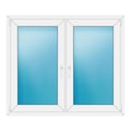 Zweiflügeliges Fenster 136x116 cm Weiß