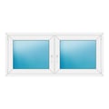 Zweiflügeliges Fenster 166x74 cm Weiß