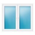 Zweiflügeliges Fenster 151,5x135 cm Weiß