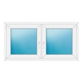 Zweiflügeliges Fenster 146x76 cm Weiß