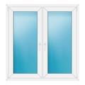 Zweiflügeliges Fenster 128x134 cm Weiß