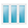 Dreiflügeliges Fenster 172x144 cm Weiß