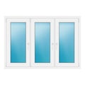 Dreiflügeliges Fenster 156x108 cm Weiß