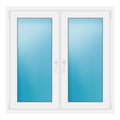 Zweiflügeliges Fenster 122x120,5 cm Weiß