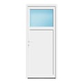 Nebeneingangstür 86x205 cm Weiß 1/3 Glas