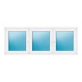 Dreiflügeliges Fenster 214x82 cm Weiß