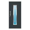 Aluminium Haustür 100x220 cm Anthrazitgrau RAL 7016 Prezo Top 01 