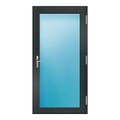 Nebeneingangstür 110x215 cm Anthrazit genarbt Vollglas